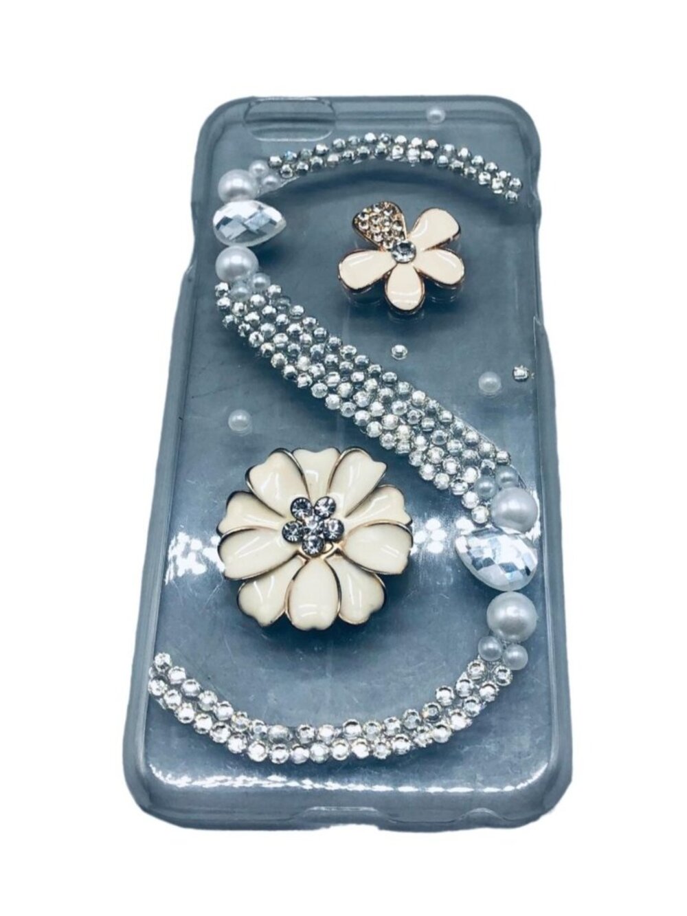 Phone case 6s embellished floral bling clear READ